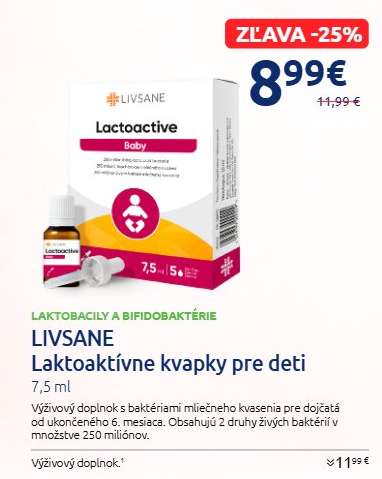 LIVSANE Laktoaktívne kvapky pre deti