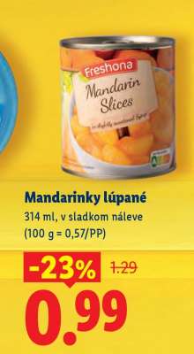 Mandarinky lúpané