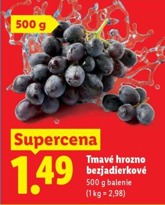 Tmavé hrozno bezjadierkové