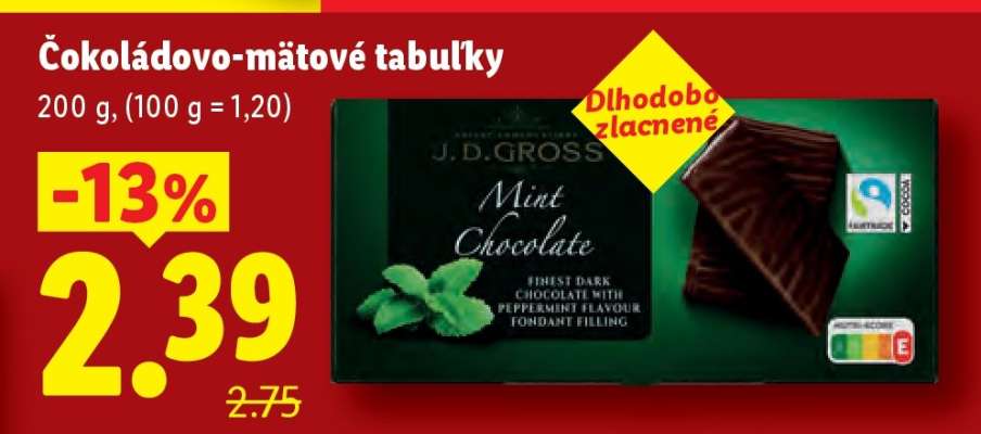 Čokoládovo--mätové tabulky