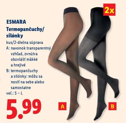 ESMARA Termopančuchy/silónky