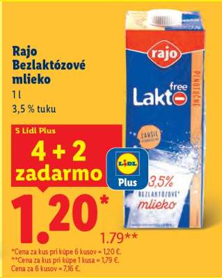 RAJO BEZLAKTÓZOVÉ MLIEKO