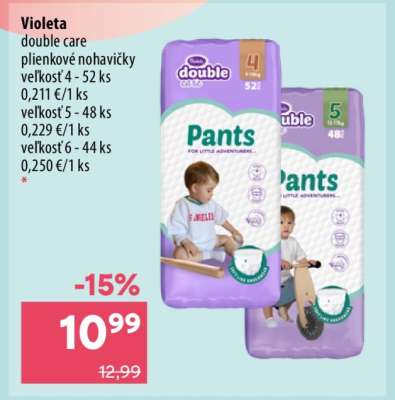 Violeta double care plienkové nohavičky