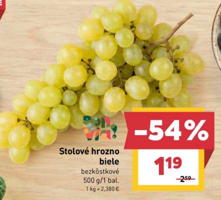 Stolové hrozno biele