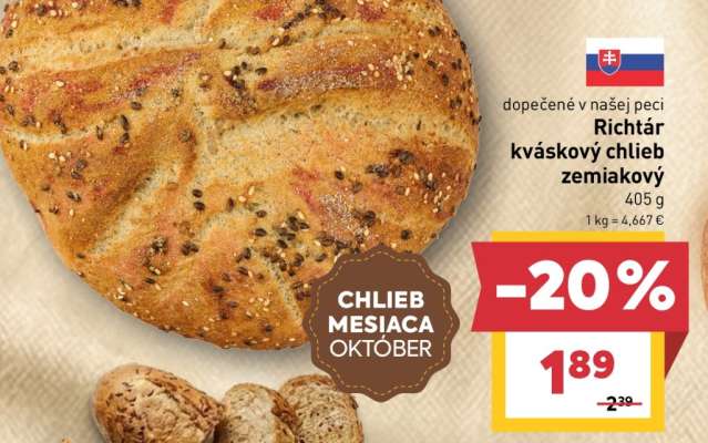 Richtár kváskový chlieb zemiakový