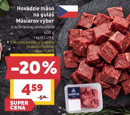Hovädzie mäso na guláš Mäsiarov výber