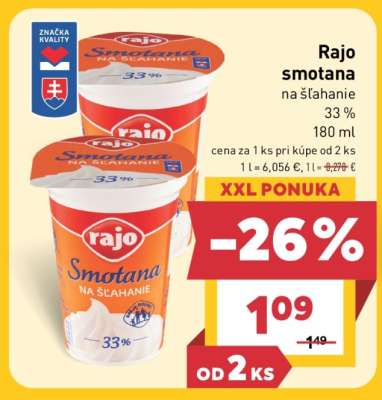 Rajo smotana na šľahanie
