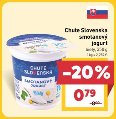 Chute Slovenska smotanový jogurt