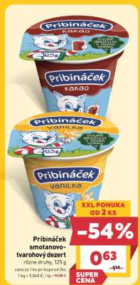 Pribináček smotanovo-tvarohový dezert