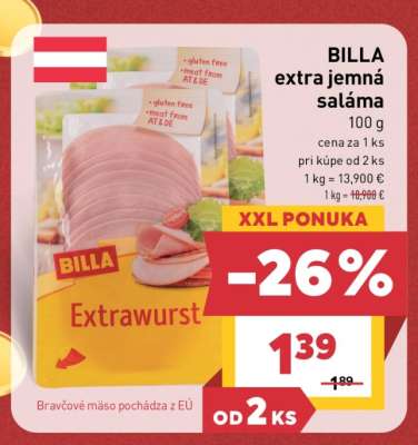BILLA extra jemná saláma