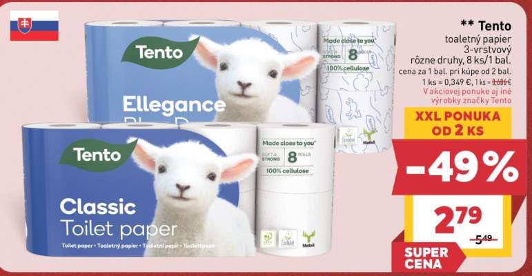 TENTO TOALETNÝ PAPIER