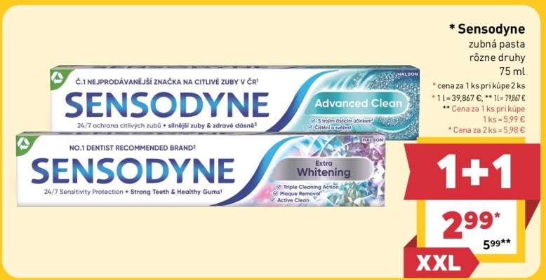 Sensodyne zubná pasta rôzne druhy 75 ml