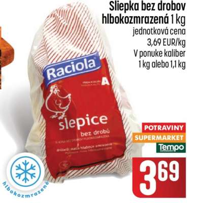 Sliepka bez drobov hlboko zmrazená 1 kg