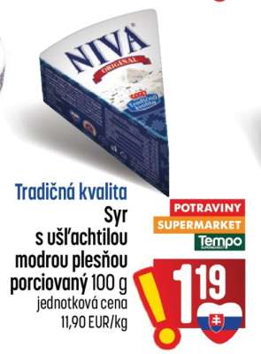 Tradičná kvalita Syr s ušľachtilou modrou plesňou porciovaný 100 g