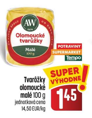 Tvarôžky olomoucké malé 100 g