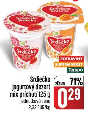 Srdiečko jogurtový dezert