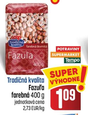 Tradičná kvalita Fazuľa farebná 400 g