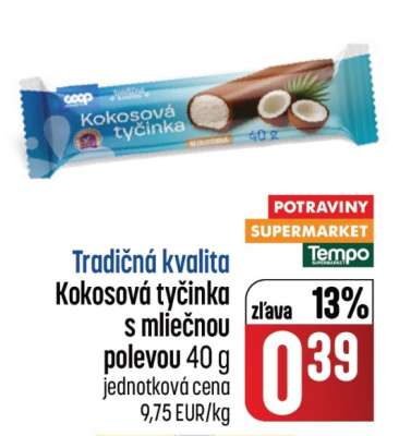 Kokosová tyčinka s mliečnou polevou 40 g