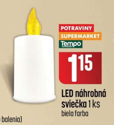 LED náhrobná sviečka 1 ks