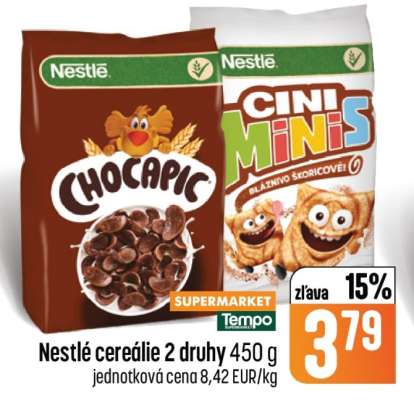 Nestlé cereálie 2 druhy 450 g