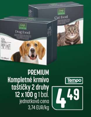 PREMIUM Kompletní krmivo taštičky 2 druhy