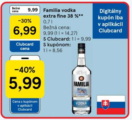 Familia vodka extra fine 38 %
