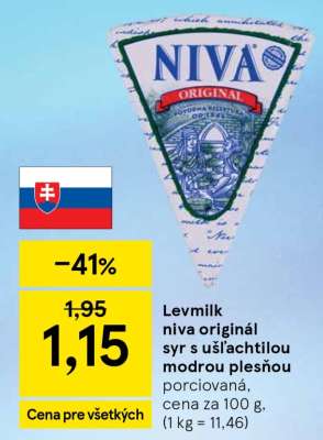 Levmilk Niva originál syr s ušľachtilou modrou plesňou