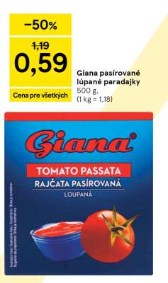 Giana pasírované lúpané paradajky