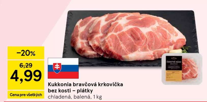 Kukkonia bravčová krkovička bez kosti – plátky