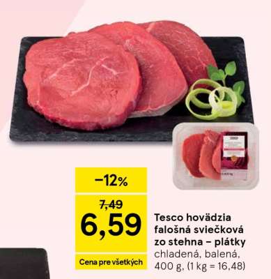 Tesco hovädzia falošná sviečková zo stehna – plátky**