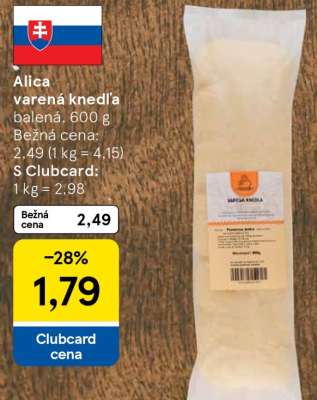 Alica varená knedľa