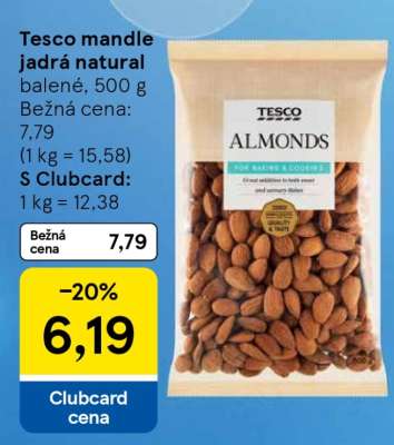 Tesco mandle jádra natural