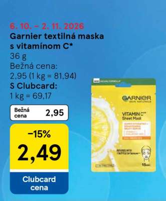 Garnier textilná maska s vitamínom C