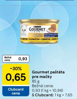 Gourmet paštéta pre mačky