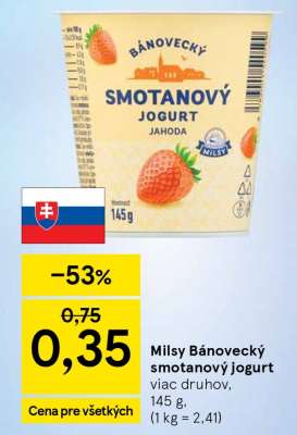 MILSY BÁNOVECKÝ SMOTANOVÝ JOGURT