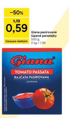 Giana pasírované lúpané paradajky