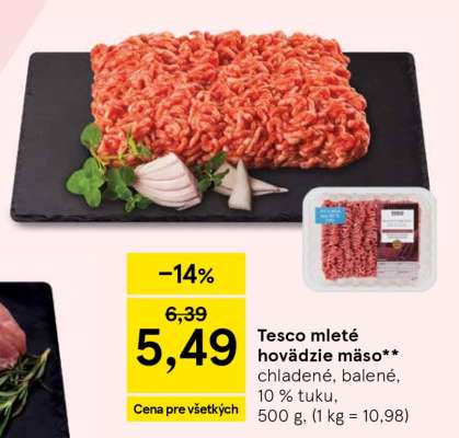 Tesco mleté hovädzie mäso