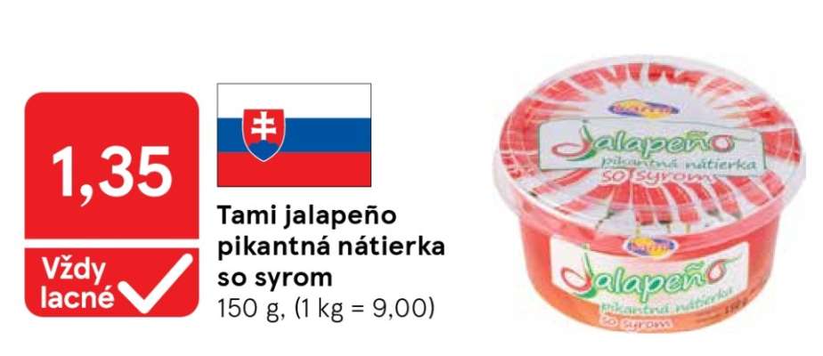 Tami jalapeño pikantná nátierka so syrom