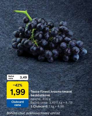 Tesco Finest hrozno tmavé bezkôstkové