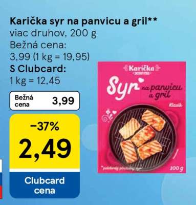 Karička syr na panvicu a gril