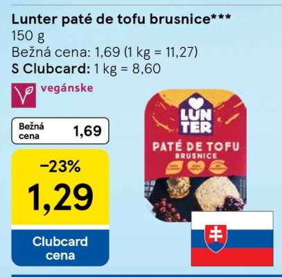 LUNTER PATÉ DE TOFU BRUSNICE