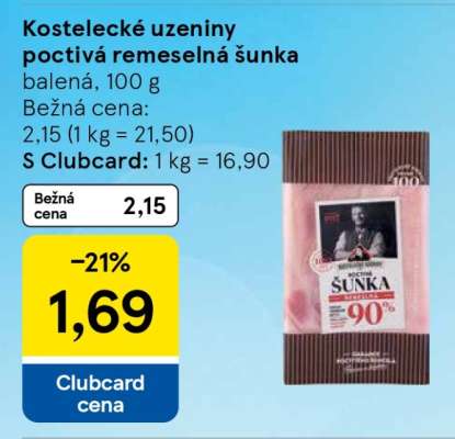 Kostelecké uzeniny poctivá řemeselná šunka