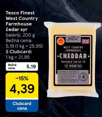 Tesco Finest West Country Farmhouse čedar syr