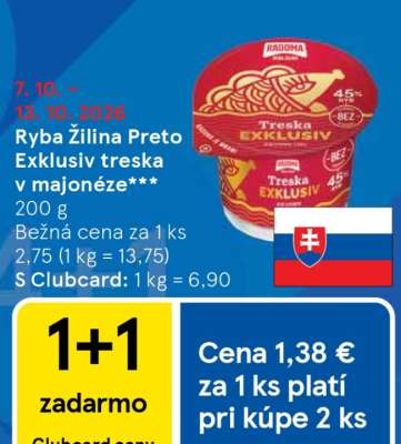 Ryba Žilina Preto Exklusiv treska v majonéze