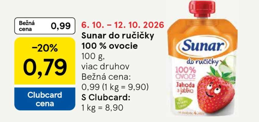 Sunar do ručičky 100 % ovocie