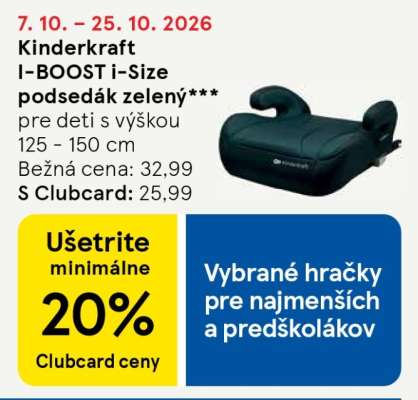 Kinderkraft I-BOOST i-Size podsedák zelený***