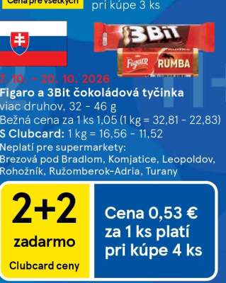 Figaro a 3Bit čokoládová tyčinka