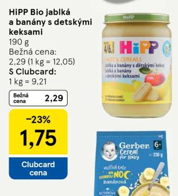 HiPP Bio jablká a banány s detskými keksami