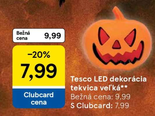 Tesco LED dekorácia tekvica veľká**
