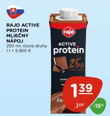 RAJO ACTIVE PROTEIN Mliečny nápoj